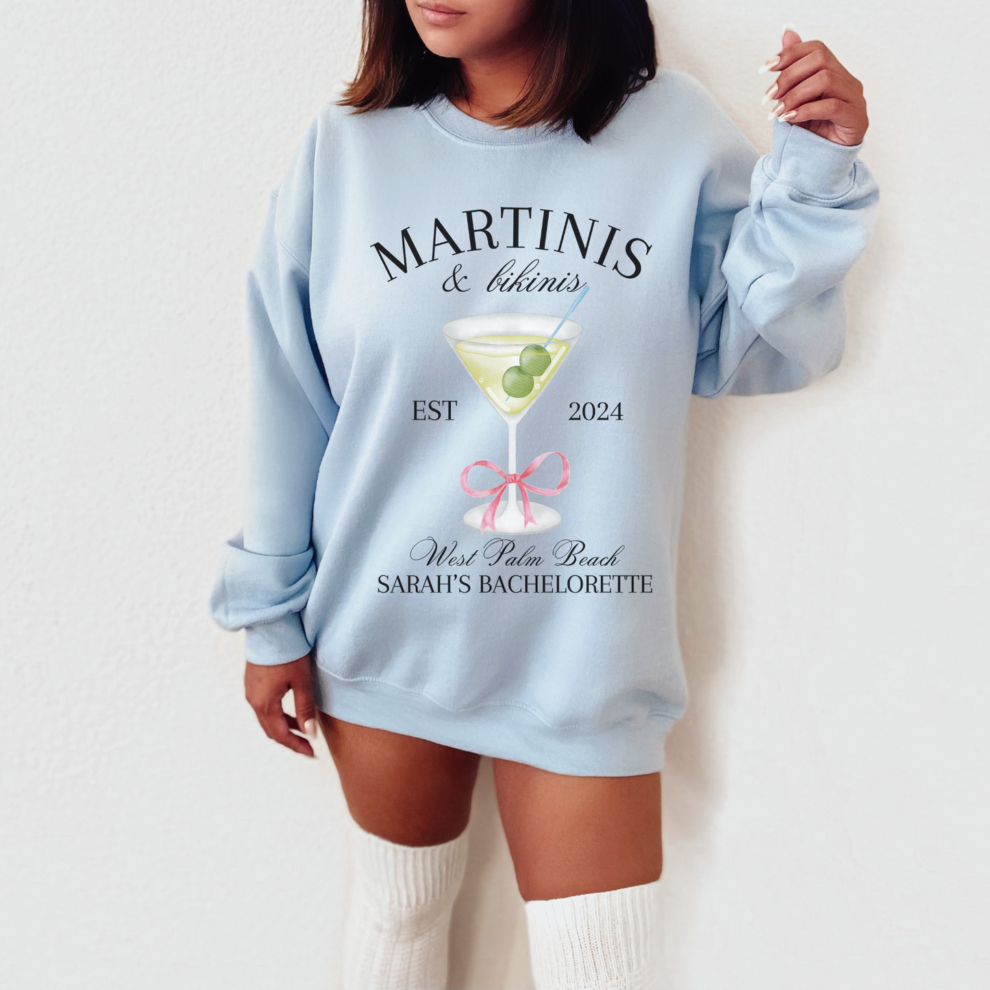 Martinis and Bikinis Custom Bachelorette Party Sweatshirt