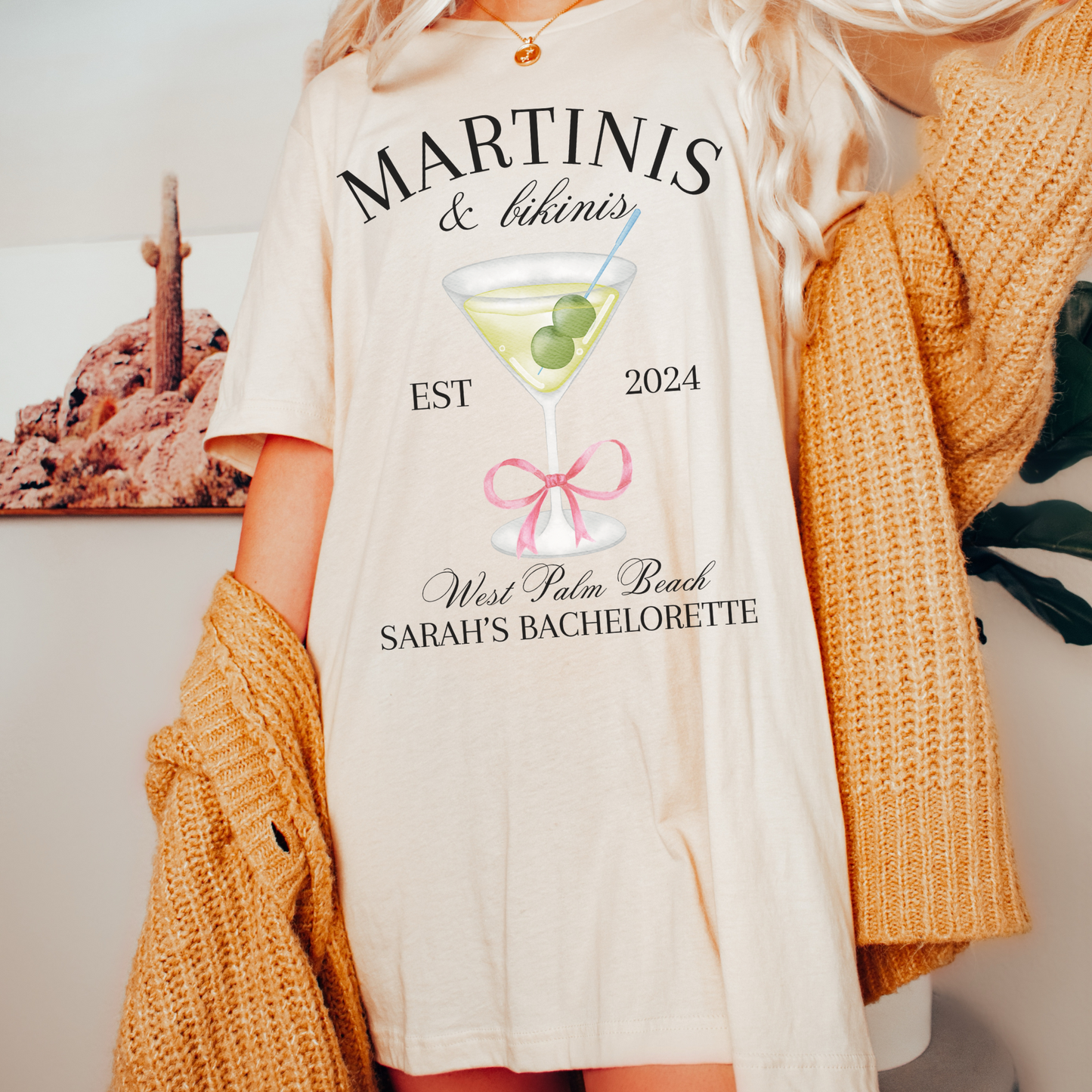 Martinis and Bikinis Custom Bachelorette Party Shirt