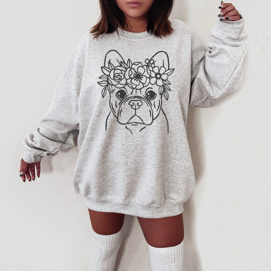 Floral French Bulldog Sweatshirt