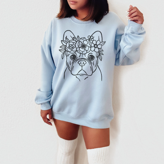 Floral French Bulldog Sweatshirt