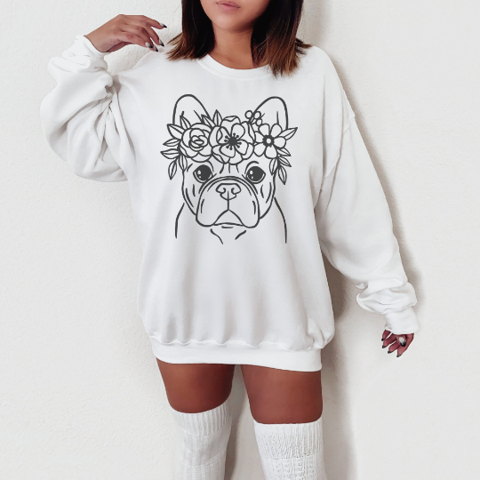 Floral French Bulldog Sweatshirt