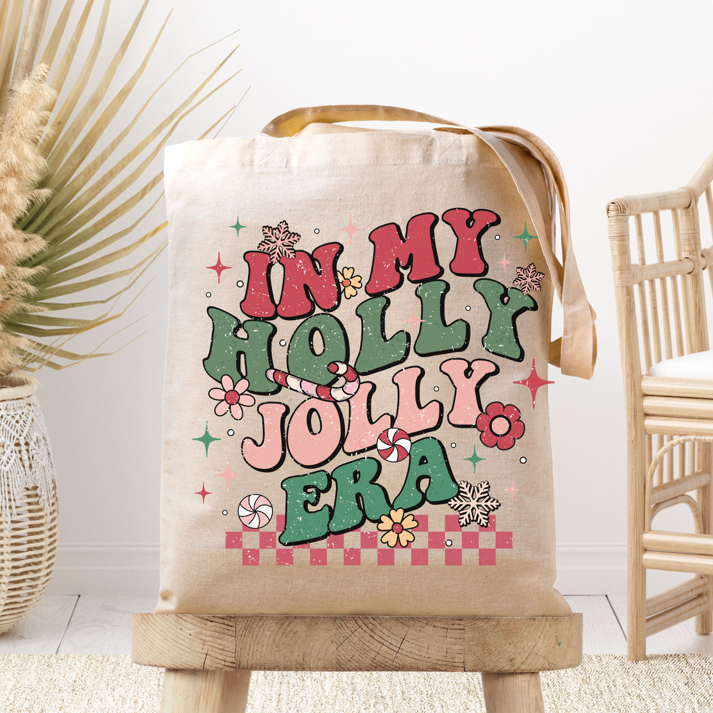 In My Holly Jolly Era Tote Bag