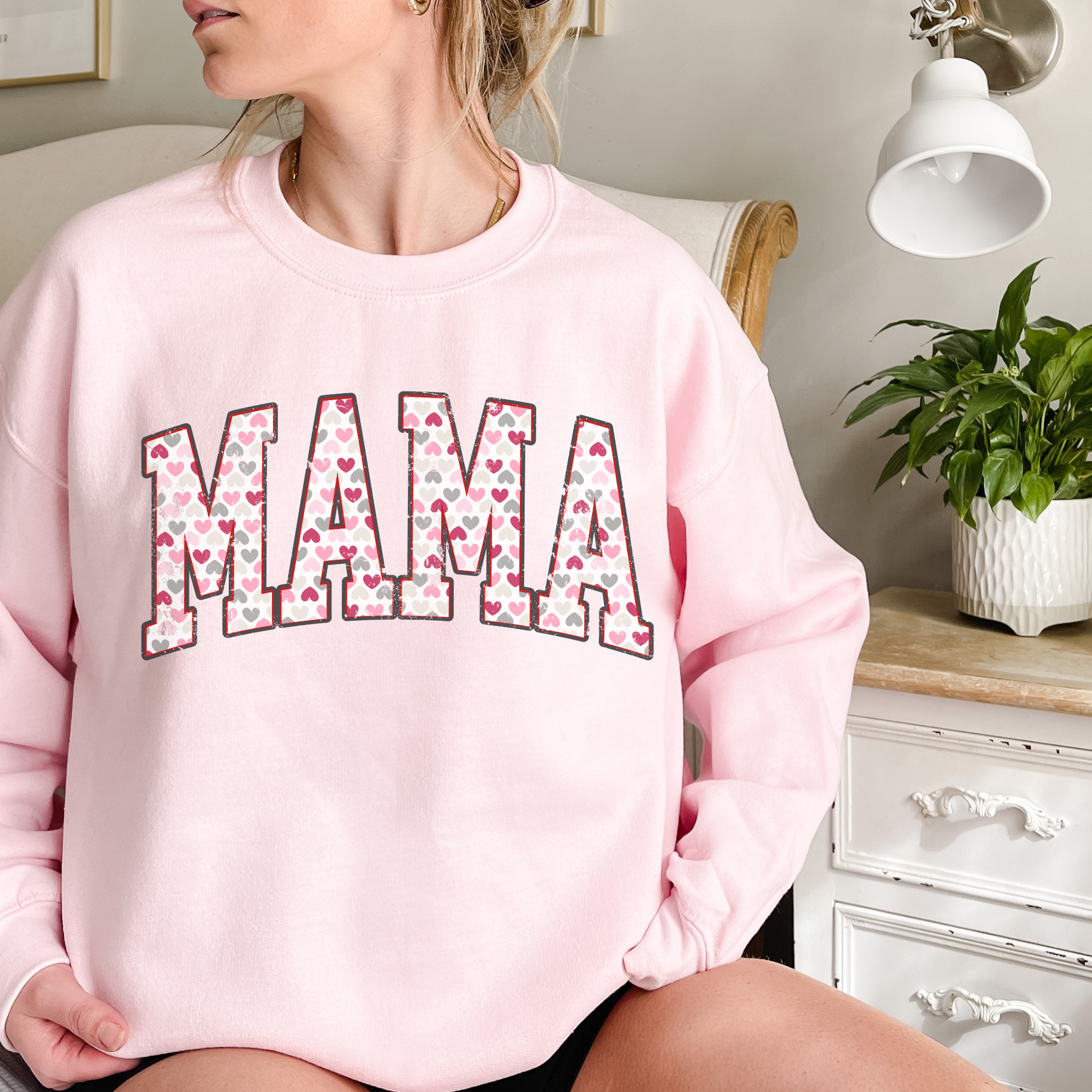 Mama Collegiate Preppy Valentine's Day Sweatshirt