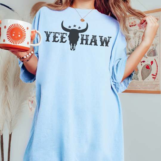 Yeehaw Cow Skull Comfort Colors Shirt