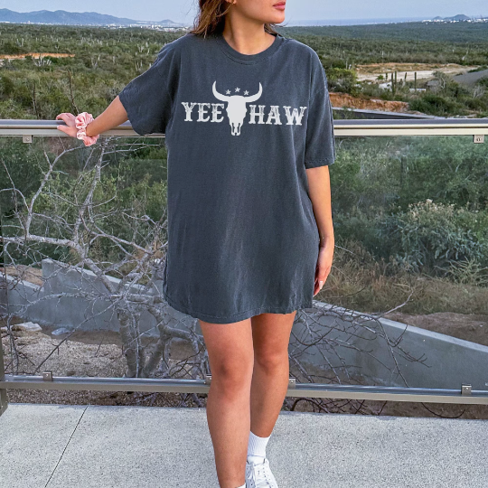 Yeehaw Cow Skull Comfort Colors Shirt